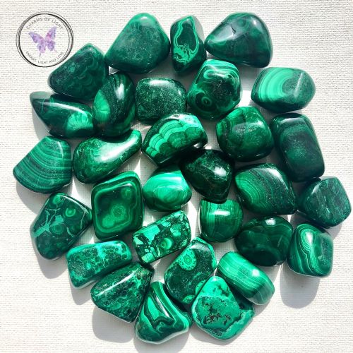 Malachite Tumble Stone Keychain